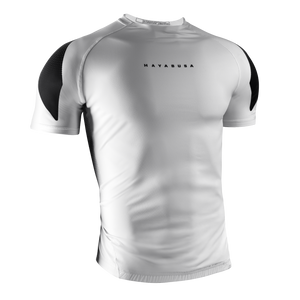color_White | Hayabusa Men’s Pro Ranked Short Sleeve Rash Guard